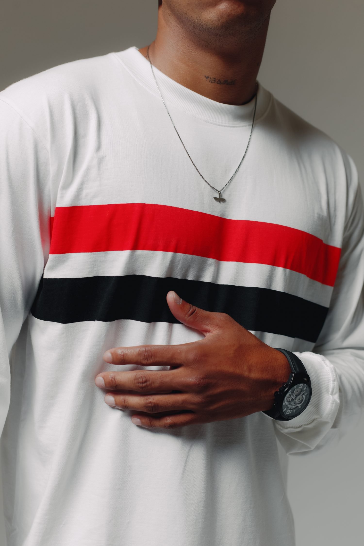 Camiseta Manga-Longa Tricolor